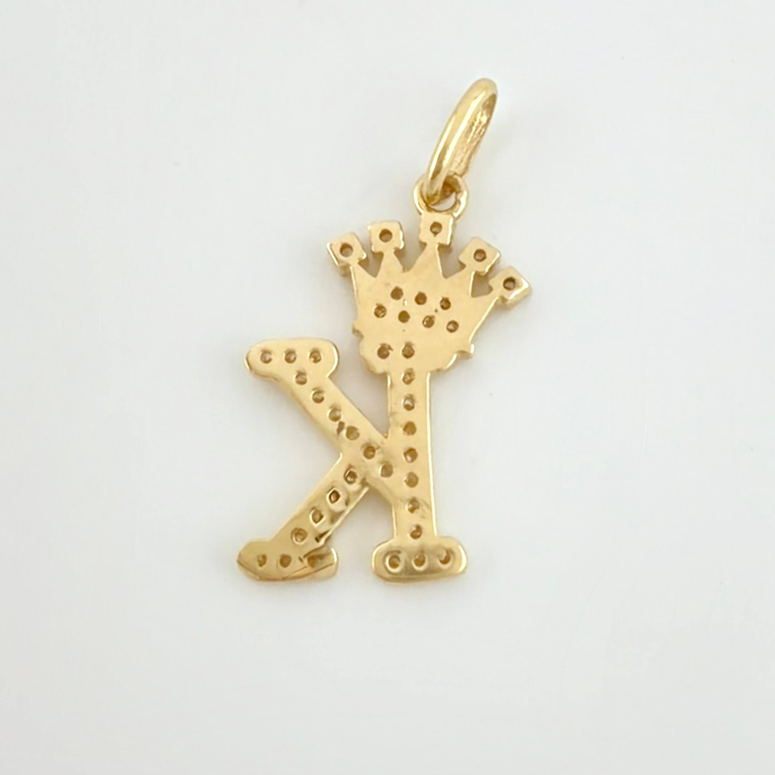 Dije Corona Letra K 1.95gr / 1 in / Oro Amarillo 18K