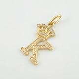 Dije Corona Letra K 1.95gr / 1 in / Oro Amarillo 18K