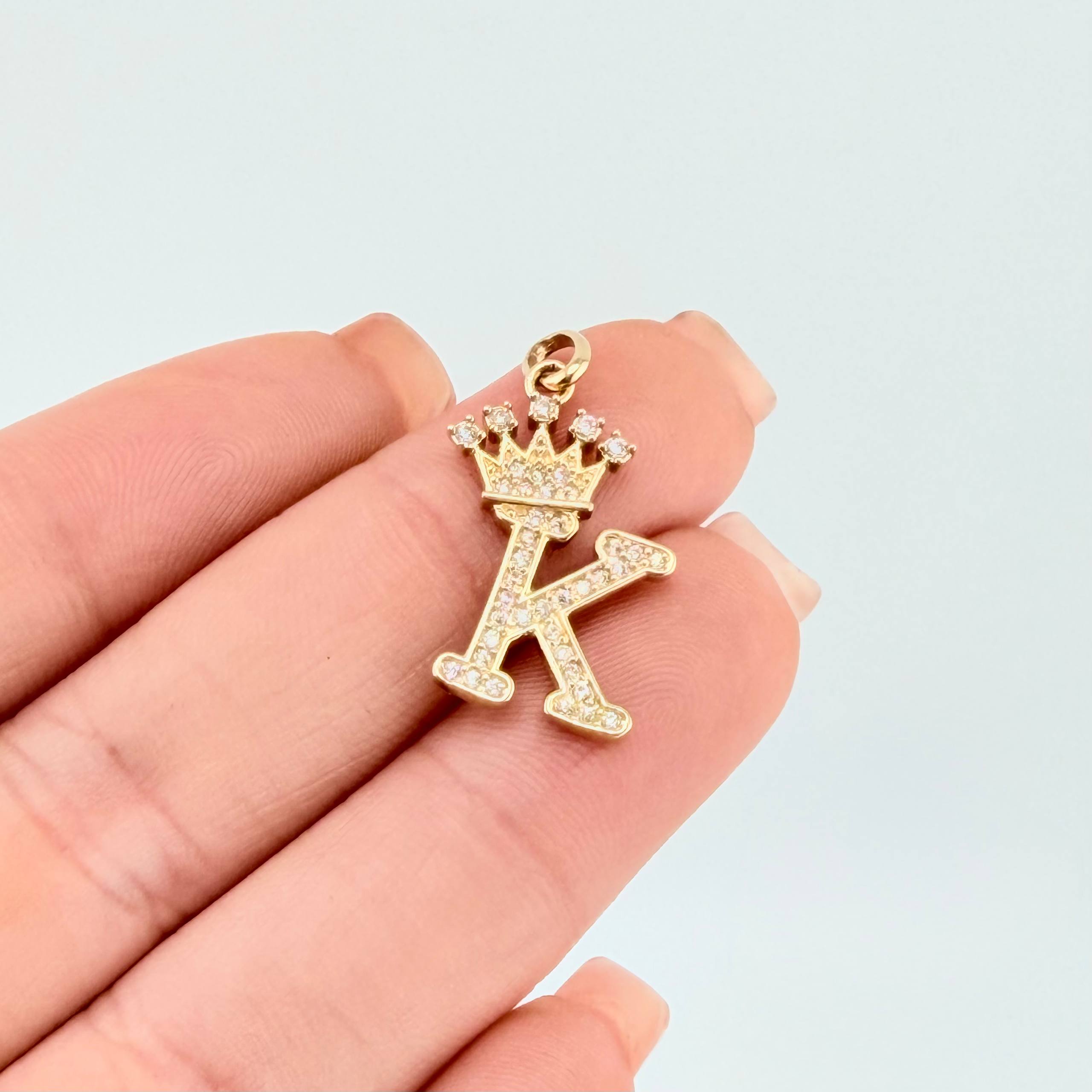 Dije Corona Letra K 1.95gr / 1 in / Oro Amarillo 18K
