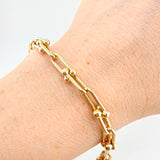 Curved Beads Bracelet 6.75gr / 7 1/2 in / 6.7mm 18K Yellow Gold +4 *