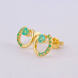 Topos Circulo Gota Parcial Esmeraldas 49pts 2gr / 1/2 in / Oro Amarillo 18K ©