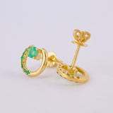 Topos Circulo Gota Parcial Esmeraldas 49pts 2gr / 1/2 in / Oro Amarillo 18K ©