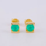 Topos Agarradera Curva Esmeraldas 58pts 1.9gr / 5.7mm Oro Amarillo 18K ©