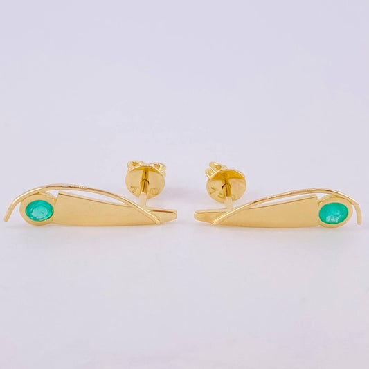 Topos Punta Renacentista Esmeraldas 22pts 1.75gr / 1 1/4 in / Oro Amarillo 18K ©