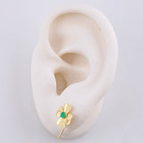 Topos Flor De La Suerte Esmeraldas 17pts 1.95gr / 3/4 in / Oro Amarillo 18K ©