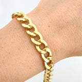 Pulso Cubano 11gr / 8 3/4 in / 8.7mm Oro Amarillo +1 18K ©