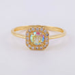 Anillo Solitario Halo Cuadrado 1.9 g / T7 1/4 Oro Amarillo 18K