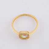 Anillo Solitario Halo Cuadrado 1.9 g / T7 1/4 Oro Amarillo 18K