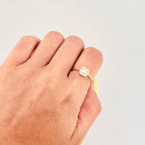 Anillo Solitario Halo Cuadrado 1.9 g / T7 1/4 Oro Amarillo 18K
