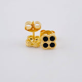 Topos Flor Trebol 1.7 g / in / 6 mm Oro Amarillo 18K