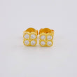 Stud Earrings Flower Clover 1.35 g / in / 5.6 mm Yellow Gold 18K