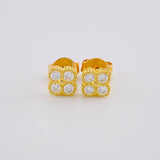 Stud Earrings Flower Clover 1.35 g / in / 5.6 mm Yellow Gold 18K