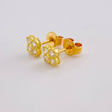 Stud Earrings Flower Clover 1.35 g / in / 5.6 mm Yellow Gold 18K