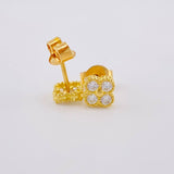 Stud Earrings Flower Clover 1.35 g / in / 5.6 mm Yellow Gold 18K