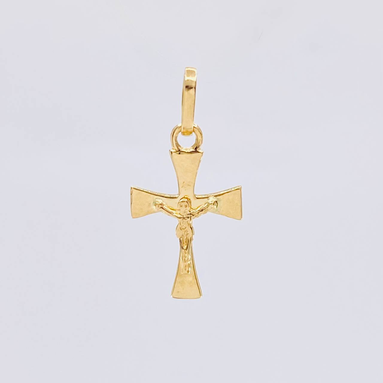 Pendant Cross Christ 0.8 g / 3/4 in Yellow Gold 18K