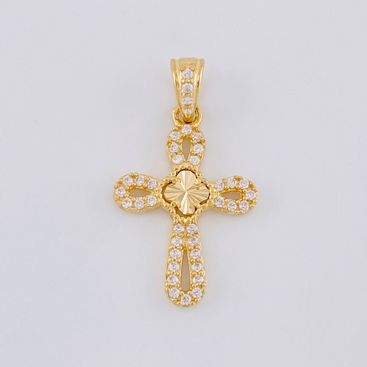 Dije Cruz Trebol 1.3g / 1 in Oro Amarillo 18K