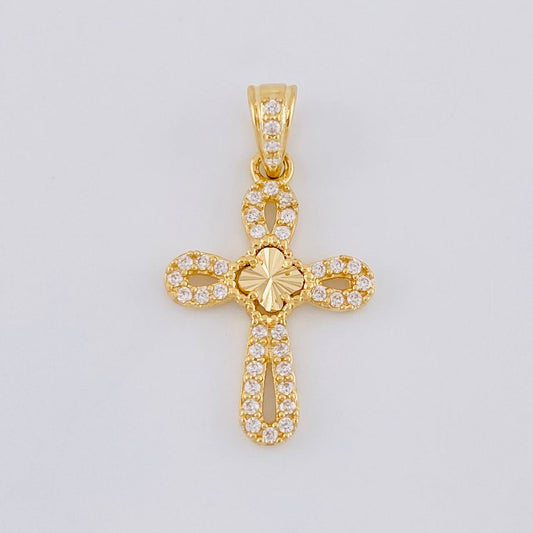 Dije Cruz Trebol 1.3g / 1 in Oro Amarillo 18K