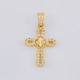 Dije Cruz Trebol 1.3g / 1 in Oro Amarillo 18K