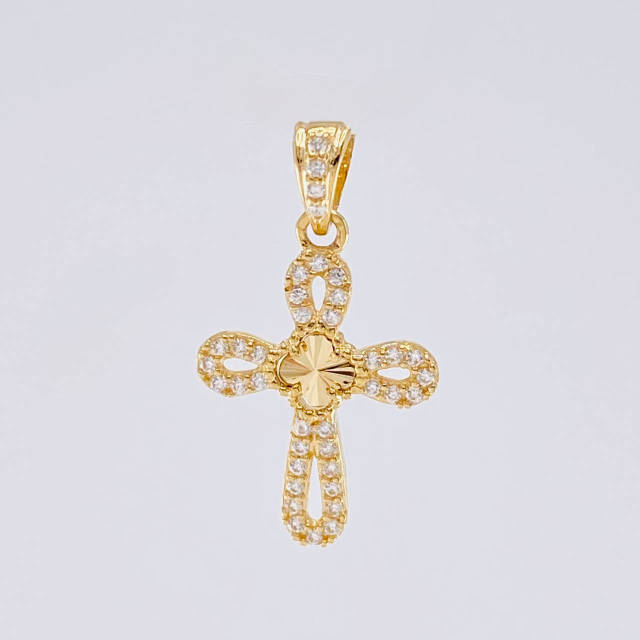 Dije Cruz Trebol 1.3g / 1 in Oro Amarillo 18K