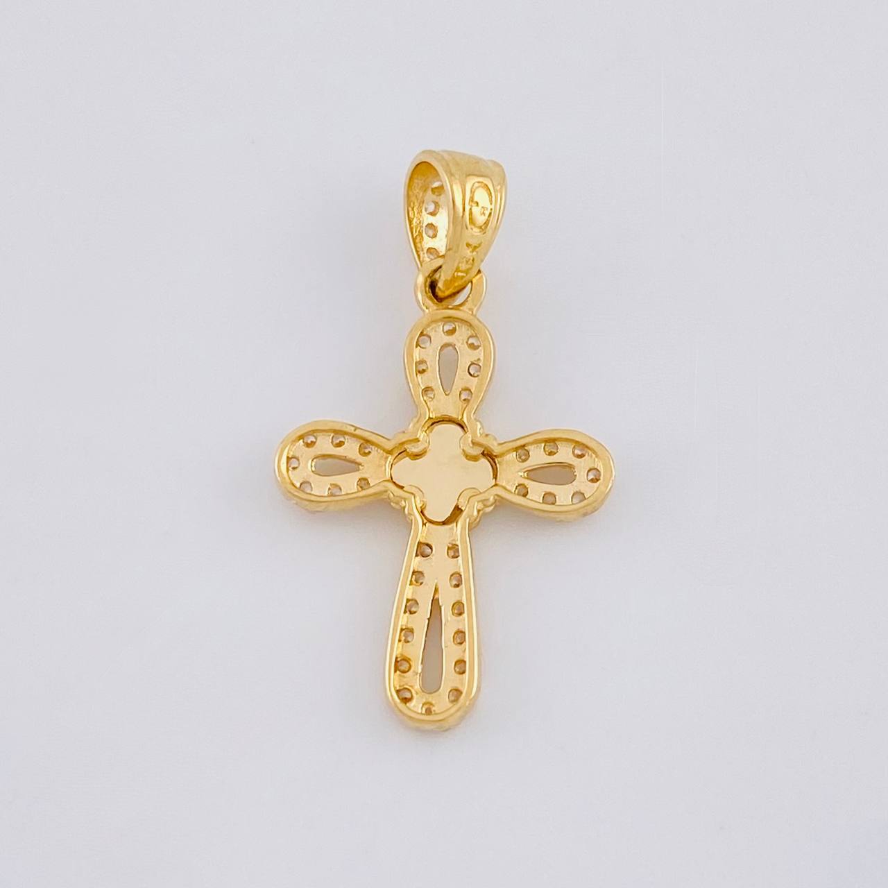 Dije Cruz Trebol 1.3g / 1 in Oro Amarillo 18K
