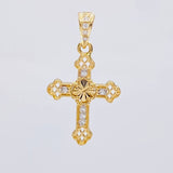 Diamond Cut Clover Cross Pendant Florencial 1.2 g / 1/2 in 18K Yellow Gold