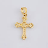 Diamond Cut Clover Cross Pendant Florencial 1.3 g / 1 in Yellow Gold 18K Nac.Esp.*