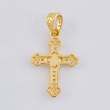 Pendant Cross Clover Diamond Cut Florencial 1.15 g / 1/2 in Yellow Gold 18K