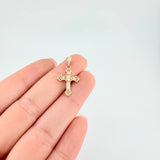 Diamond Cut Clover Cross Pendant Florencial 1.2 g / 1 in 18K Yellow Gold