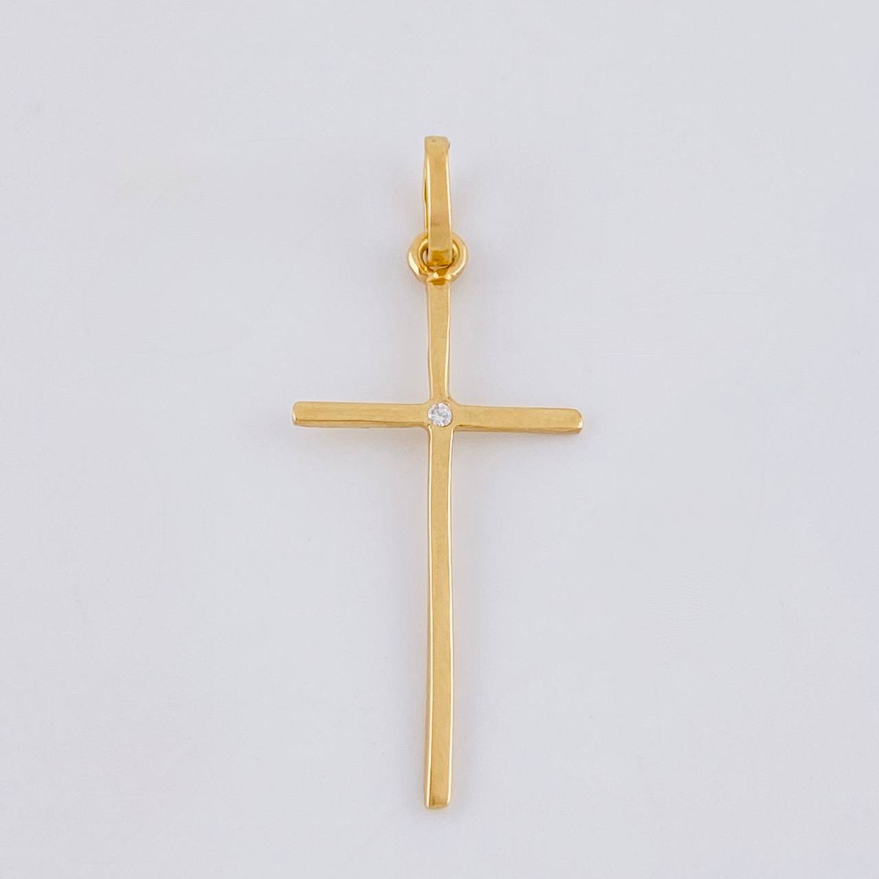 Dije Cruz 0.65 g / 1 1/4 in Oro Amarillo 18K