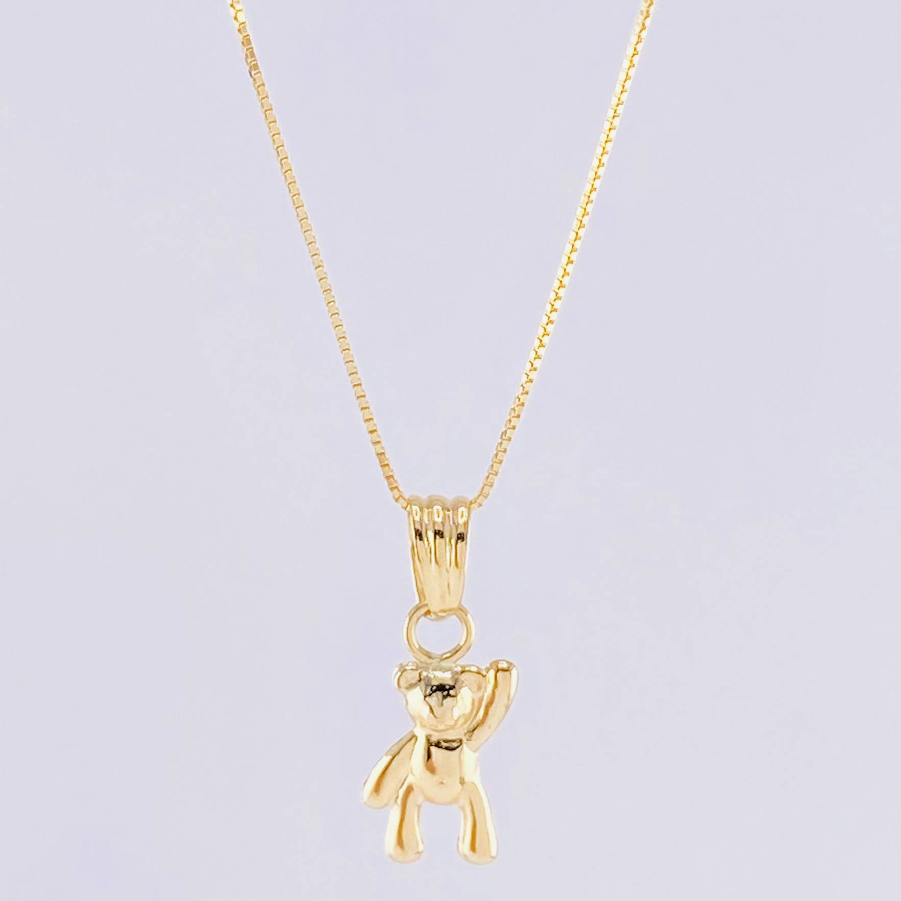 Set Cadena Veneciana + Dije Oso Mano Arriba / 1.65 g / 19 3/4 in Oro Amarillo 18K