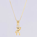 Set Cadena Veneciana + Dije Oso Mano Arriba / 1.65 g / 19 3/4 in Oro Amarillo 18K