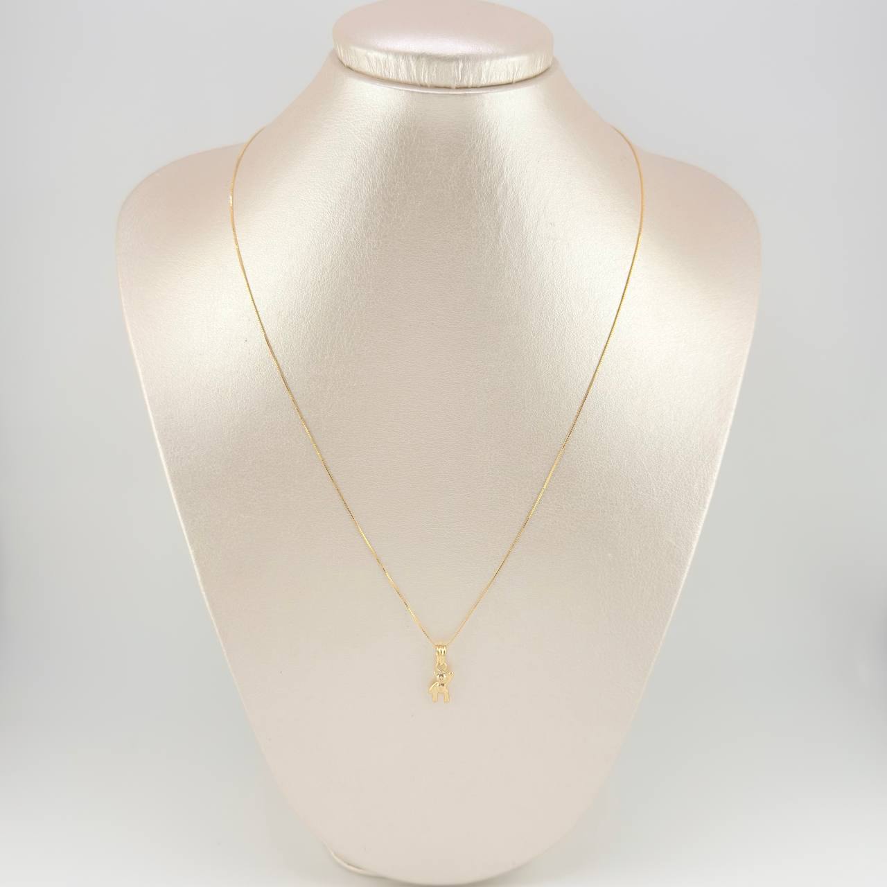 Set Cadena Veneciana + Dije Oso Mano Arriba / 1.65 g / 19 3/4 in Oro Amarillo 18K