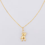 Venetian Chain Set + Bear Pendant Hand Up / 1.45 g / 19 3/4 in 18K Yellow Gold