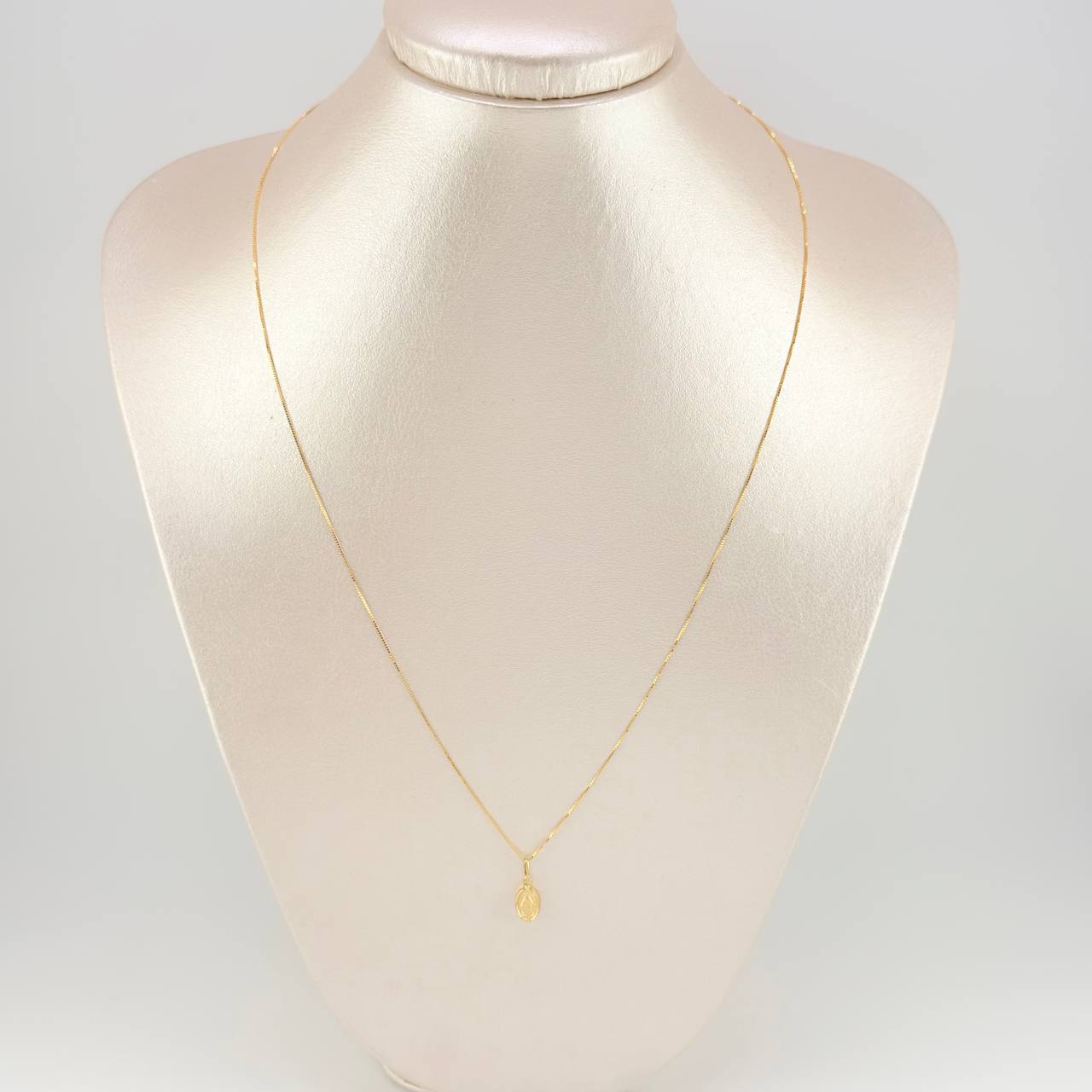 Set Venetian Chain + Miraculous Virgin Pendant / 1.45 g / 19 3/4 in 18K Yellow Gold
