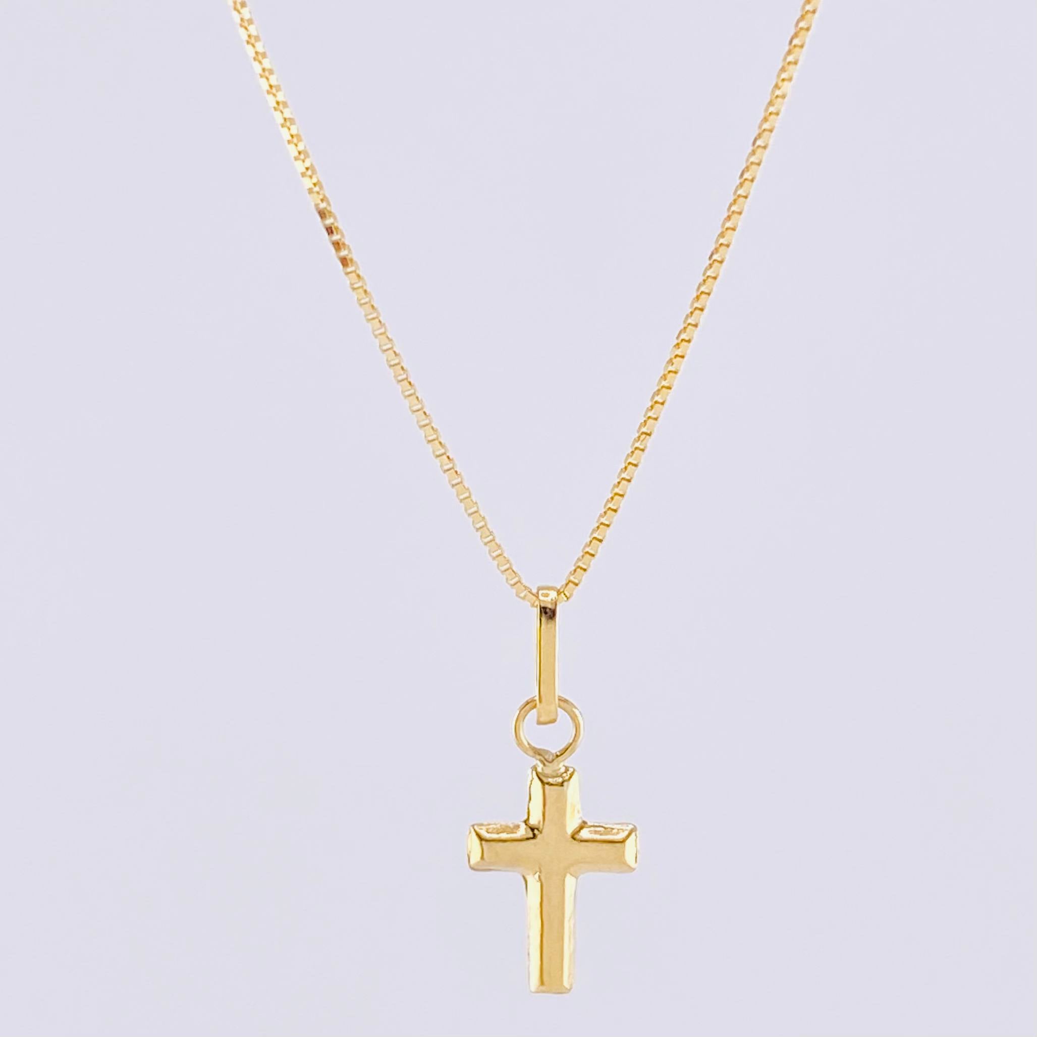 Set Cadena Veneciana + Dije Cruz / 1.25 g / 19 3/4 in Oro Amarillo 18K