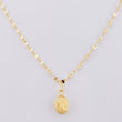 Set Mirror Flower Chain + Pendant Miraculous Virgin / 1.3 g / 17 3/4 in 18K Yellow Gold
