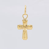 Dije Cruz Cristo Liso 0.4 g / 3/4 in Oro Amarillo 18K