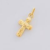 Dije Cruz Cristo Liso 0.35 g / 3/4 in Oro Amarillo 18K
