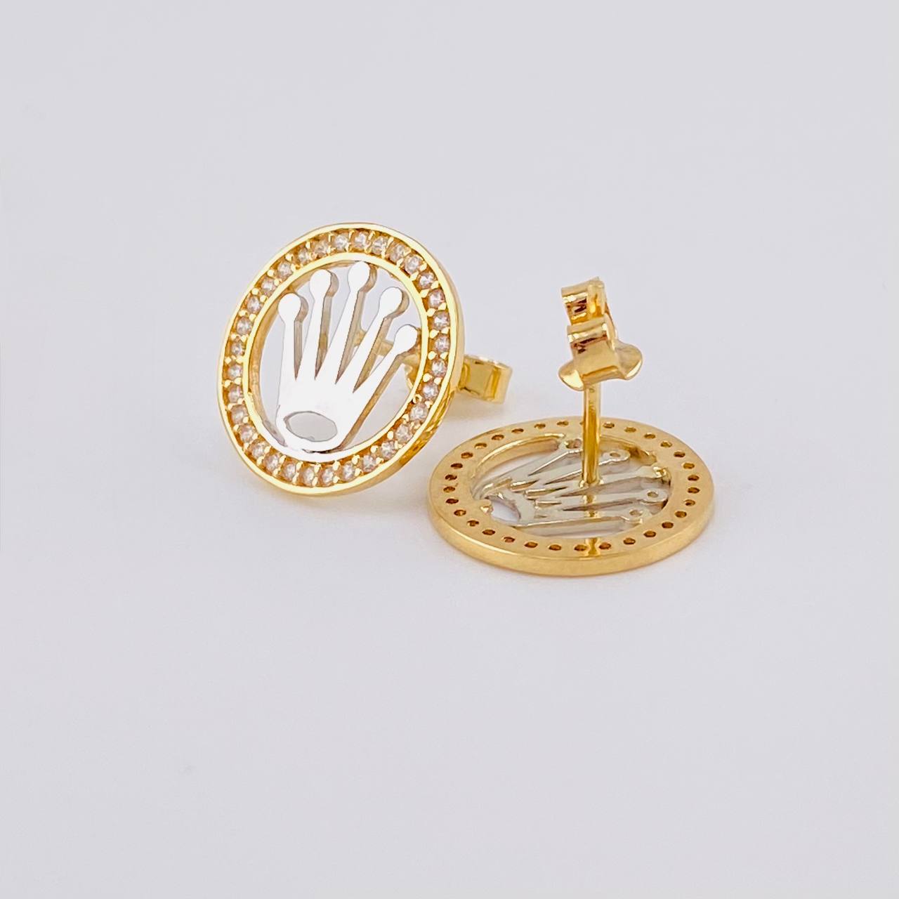 Topos Circulo Corona 2.95g / in / 14mm Dos Oros Amarillo Blanco 18K