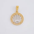 Dije Circulo Corona 1.5g / 3/4 in Dos Oros Amarillo Blanco 18K
