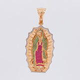 Dije Virgen de Guadalupe 17.5g / 2 1/2 in Dos Oros Blanco Rosa 18K