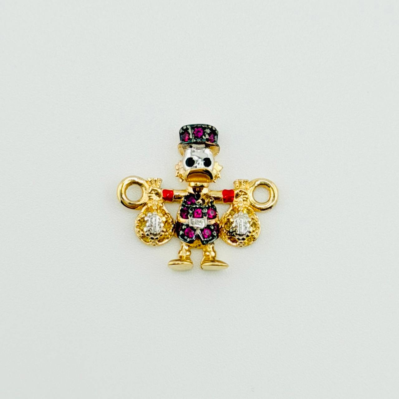 Herraje Pato Bolsa Dinero 1.45gr / 3/4 in / Dos Oros Amarillo Blanco 18K ©