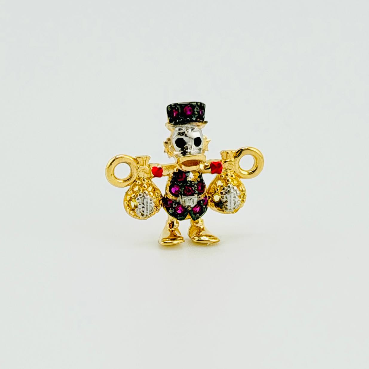 Herraje Pato Bolsa Dinero 1.45gr / 3/4 in / Dos Oros Amarillo Blanco 18K ©