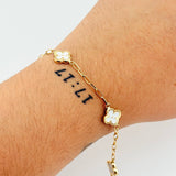 Pulso Cajon Trebol Blanco 3.95gr / 7 in / 10mm Oro Amarillo 18K