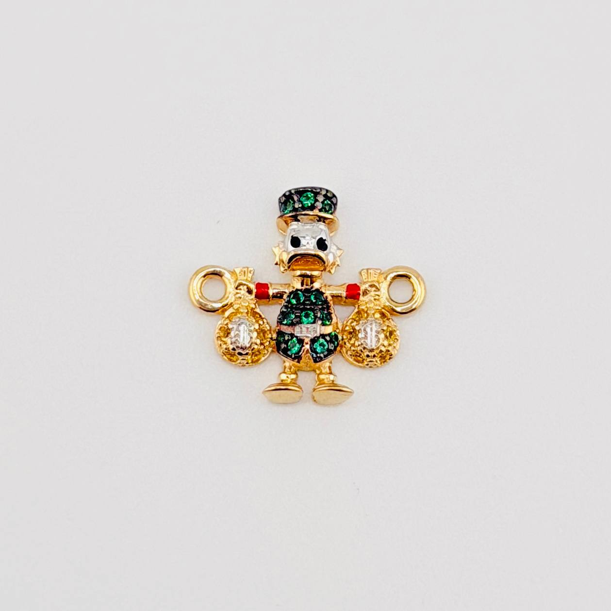 Herraje Pato Bolsa Dinero 1.5gr / 3/4 in / Dos Oros Amarillo Blanco 18K ©