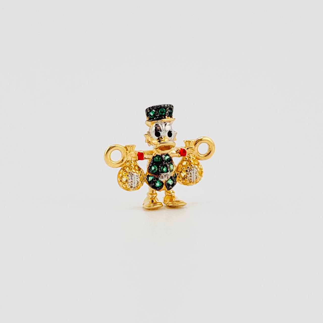 Herraje Pato Bolsa Dinero 1.5gr / 3/4 in / Dos Oros Amarillo Blanco 18K ©