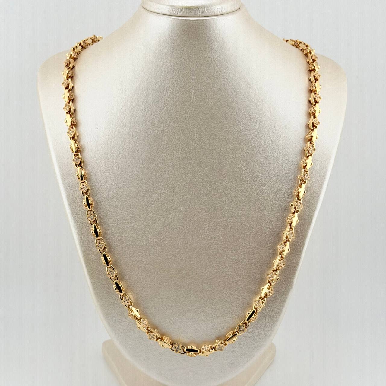 Cadena Rustica Trebol 78.65gr / 25 1/2 in / 5.6mm Oro Amarillo 18K ©