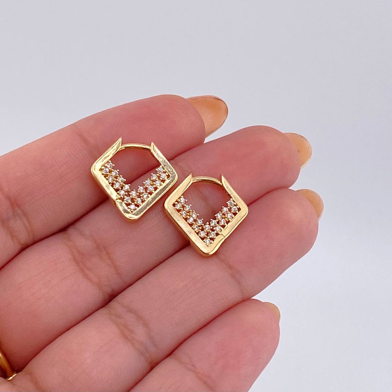 Candongas Diamante 3.15gr / 1/2 in / Oro Amarillo 18K ©