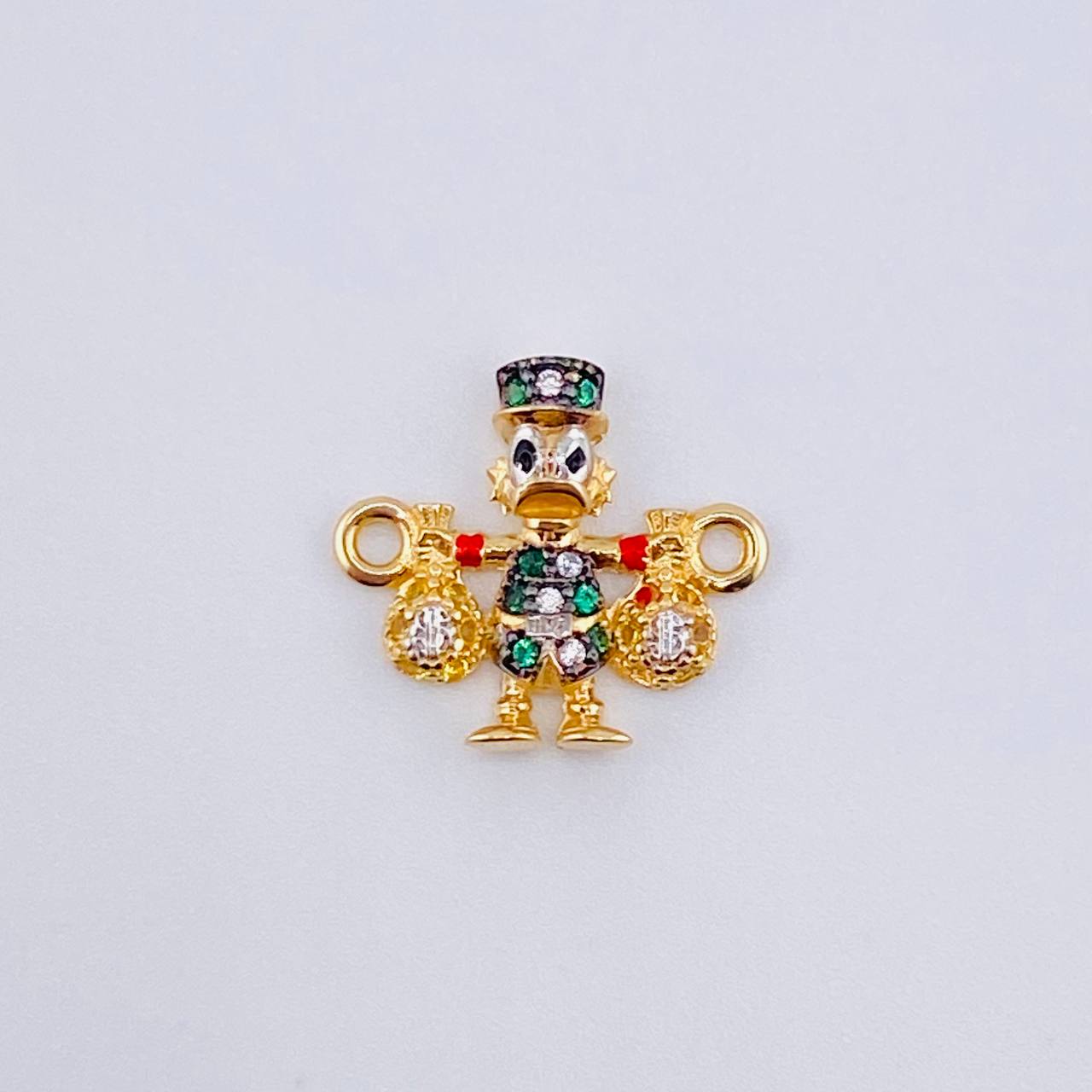 Herraje Pato Bolsa Dinero 1.5gr / 3/4 in / Dos Oros Amarillo Blanco 18K ©