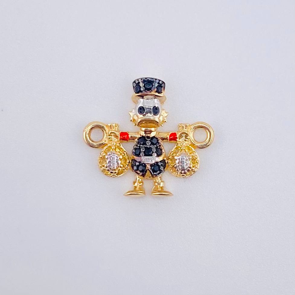 Herraje Pato Bolsa Dinero 1.45gr / 3/4 in / Dos Oros Amarillo Blanco 18K ©